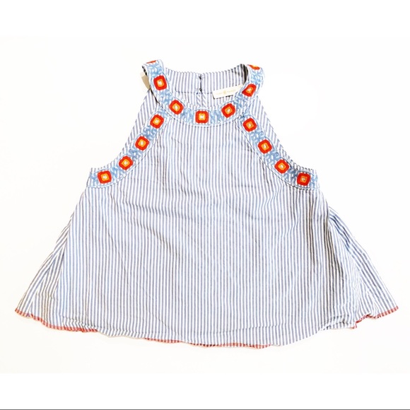 Tory Burch Blue and White Meg Tank Top - Picture 3 of 9